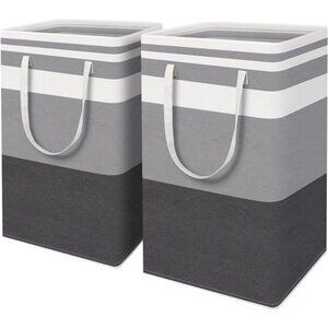 Large Laundry Hamper Waterproof Collapsible Basket with Handles 2 Pack 88L